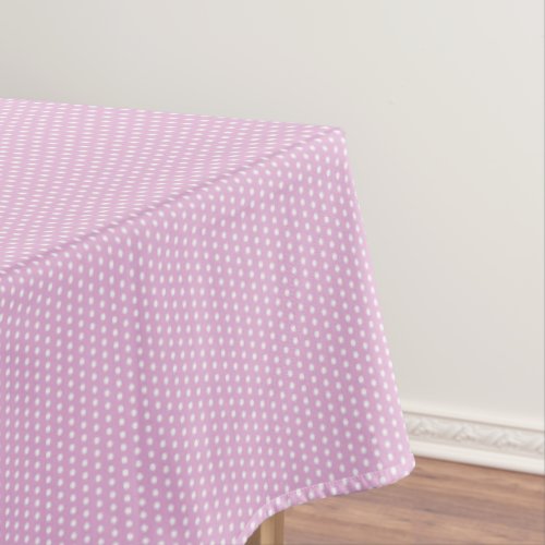 Cute Pastel Purple and White Polkadots Pattern Tablecloth