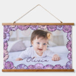  Cute Pastel Purple Daisy Name Photo Grandchildren Hanging Tapestry
