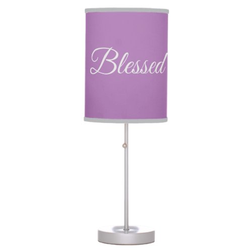 Cute Pastel Purple Grey Blessed Girls Bedroom Lamp