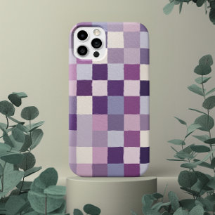 cute pastel purple lavender girly pattern checker iPhone 17 case