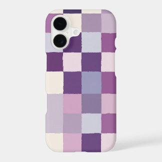cute pastel purple lavender girly pattern checker iPhone 17 case
