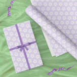 Cute Pastel Purple White Cartoon Daisy Flower Wrapping Paper<br><div class="desc">Another cute roll of wrapping paper by JessicaAmber - message me about custom orders! This customizable paper is perfect for your child or teenage daughter's birthday or first period party. Features an adorable pattern of white cartoon daisy flowers on a pastel purple background. You can change the daisy to a...</div>