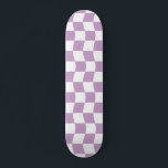 Cute Pastel Purple White Wavy Checkerboard Pattern Skateboard<br><div class="desc">Another girly skateboard by JessicaAmber - message me about custom orders! This fun skateboard features a pastel purple and white checkerboard design. The pattern has a wavy distortion to it, giving a fun and youthful vibe. Fits in great with Danish Pastel. A great gift for your teen daughter. ••• For...</div>