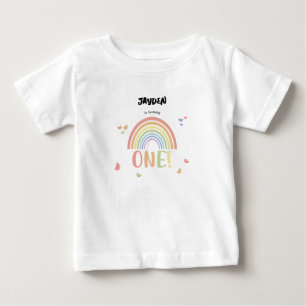 Cute Pastel Rainbow 1st Birthday Baby T-Shirt