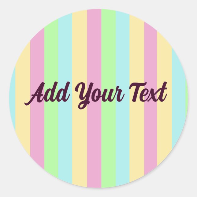 Cute Pastel Rainbow  Classic Round Sticker (Front)