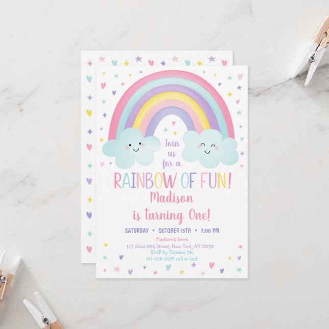 Hallmark Geburtstagskarte Zum 1. Geburtstag – Rainbow And Cloud Design, Mit Folienprägung, Inkl. Umschlag, 20,2 X 13,8 Cm