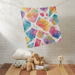 Cute Pastel Rainbow Geometric Shapes Baby Blanket