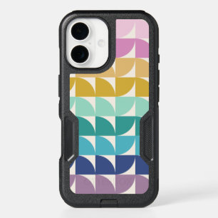 Cute Pastel Rainbow Geometric Shapes Pattern iPhone 16 Case