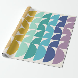 Cute Pastel Rainbow Geometric Shapes Pattern Wrapping Paper