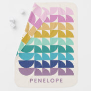 Cute Pastel Rainbow Geometric Shapes Personalized Baby Blanket at Zazzle