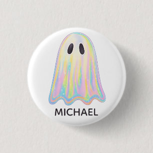 Cute Pastel Rainbow Ghost Aesthetic Spooky Button