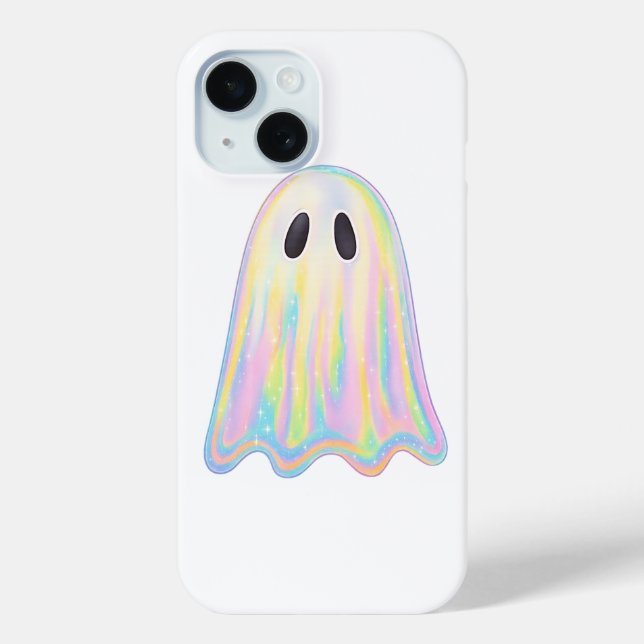 Cute Pastel Rainbow Ghost | Aesthetic Spooky Case-Mate iPhone Case (Back)