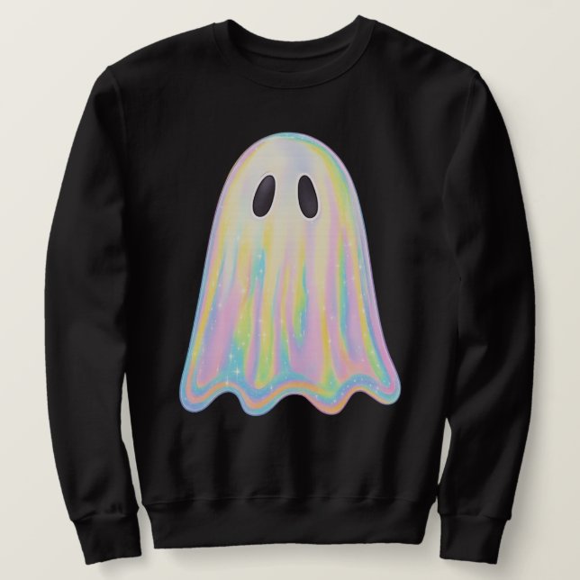 Cute Pastel Rainbow Ghost | Aesthetic Spooky Sweatshirt (Design Front)