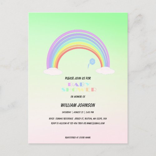 Cute Pastel Rainbow gradient  flower Theme name Postcard