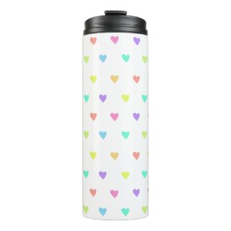 Cute Pastel Rainbow Hearts Pattern