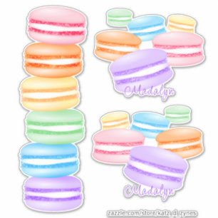 cute pastel rainbow macarons sticker