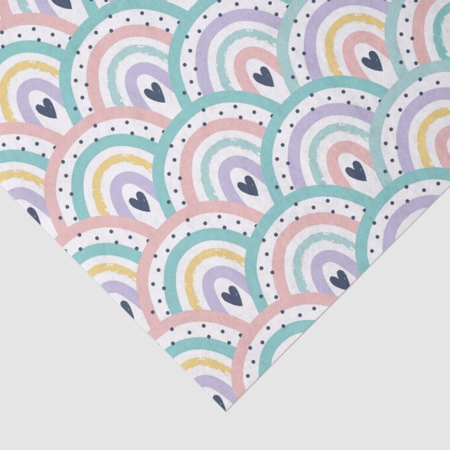 Cute Pastel Rainbow Pattern Tissue Paper (Detail)