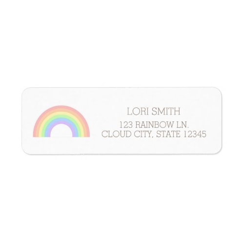 Cute Pastel Rainbow Return Address Label