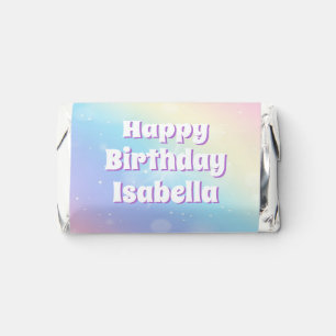 Cute Pastel Rainbow Sparkle Girls Birthday Party Hershey's Miniatures