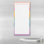 Cute Pastel Rainbow Stripes Personalized Name Magnetic Notepad<br><div class="desc">Candy Pastel Rainbow Stripes Personalized Magnetic Notepad</div>