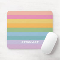 Cute Pastel Rainbow Stripes Personalized Name