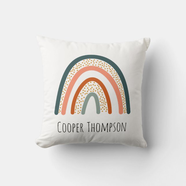 Cute pastel rainbow  throw pillow (Front)