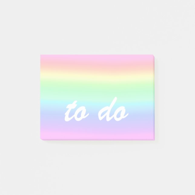 Cute Pastel Rainbow To do Post-it Notes (Front)