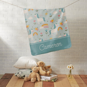 Cute pastel Rainbow Unicorn Pattern Baby Blanket