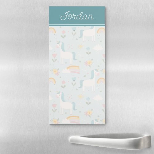 Cute pastel Rainbow Unicorn Pattern Magnetic Notepad