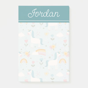 Cute pastel Rainbow Unicorn Pattern Post-it Notes