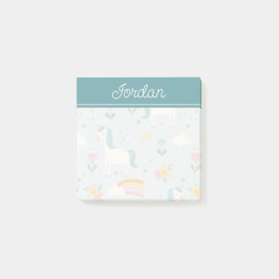 Cute pastel Rainbow Unicorn Pattern Post-it Notes