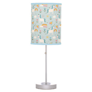 Cute pastel Rainbow Unicorn Pattern Table Lamp