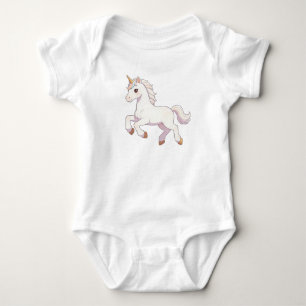 Cute Pastel Rainbow Unicorn Running Kawaii Unisex Baby Bodysuit