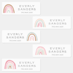 Cute Pastel Rainbows Kids' Labels
