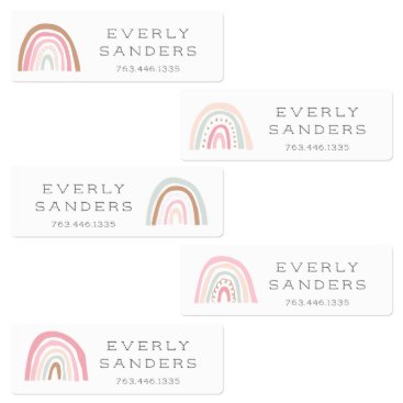 Cute Pastel Rainbows Kids' Labels