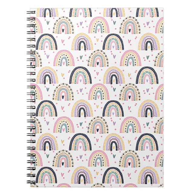 Cute pastel rainbows  notebook (Front)