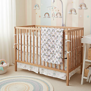 Cute pastel rainbows personalized baby blanket