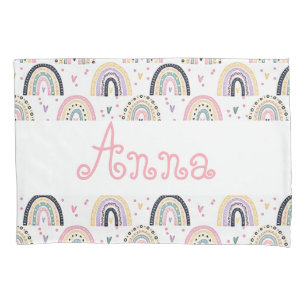 Cute pastel rainbows personalized pillow case