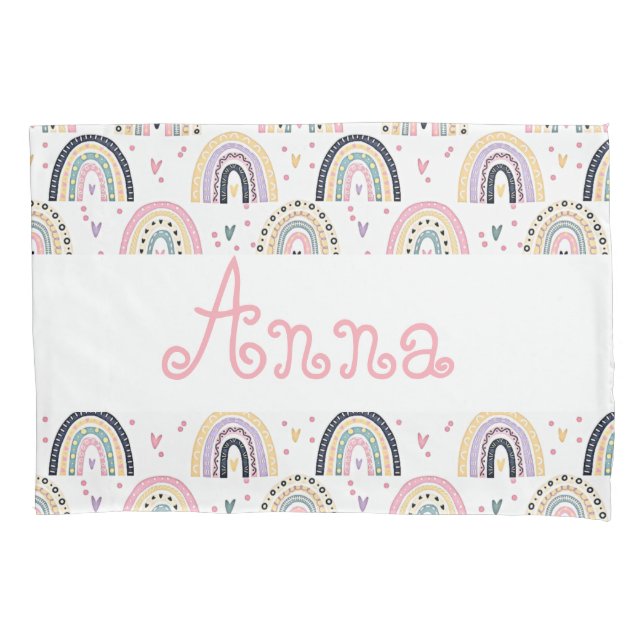 Cute pastel rainbows  personalized pillow case (Front)