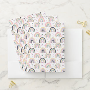 Cute pastel rainbows  pocket folder