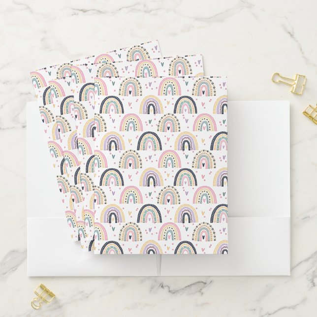 Cute pastel rainbows  pocket folder (In Situ)