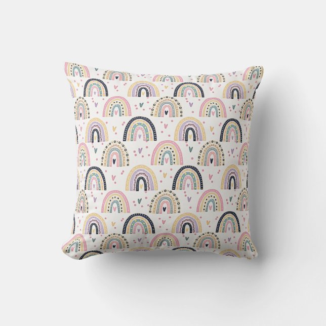 Cute pastel rainbows  throw pillow (Front)