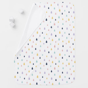 Cute Pastel Raindrops Pattern Baby Blanket