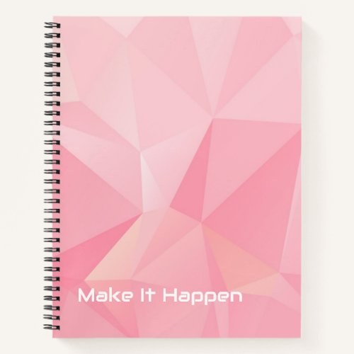 Cute Pastel Rose Motivational Make It Happen Notebook