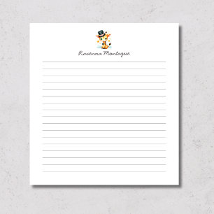 Cute Pastel Safari Giraffe Name Nursery Lined Notepad