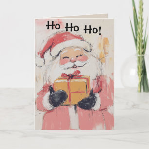 Cute Pastel Santa Claus Christmas Card