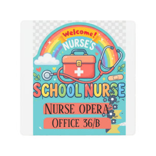 Cute Pastel School Nurse Office Door Sign   Custom