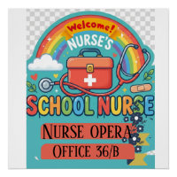 Cute Pastel School Nurse Office Door Sign | Custom
