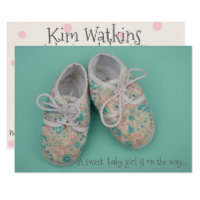 Cute pastel shoes baby girl shower invitation