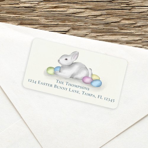 Cute Pastel Simple Easter Bunny Return Address Label